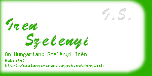 iren szelenyi business card